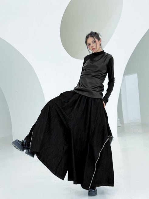 Frayed Flare Wide Pants